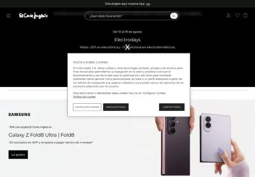 El Corte Inglés agosto 2026